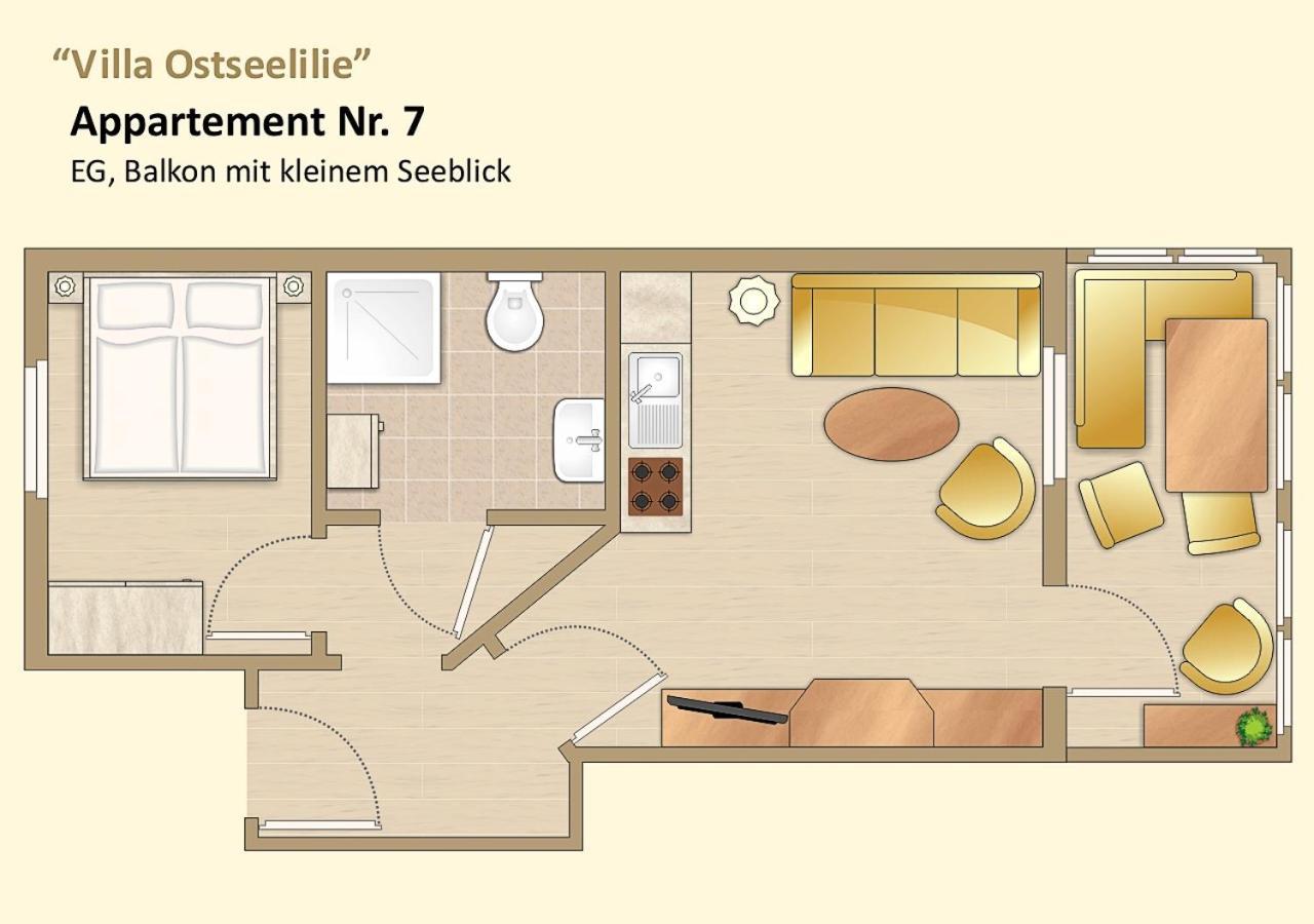 Villa Ostseelilie - Appartements Mit Balkon Und Meerblick Sassnitz Szoba fotó